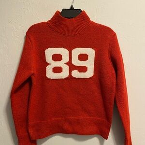 Forever 21 Red Turtleneck Sweater with Number 89